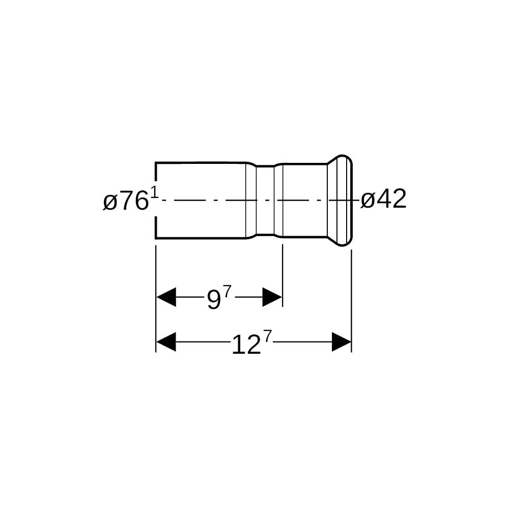Geberit Mapress C-Stahl Reduktion mit Einschubende d 76,1mm, d1 42mm... GEBERIT-22330 4024723223306 (Abb. 5)