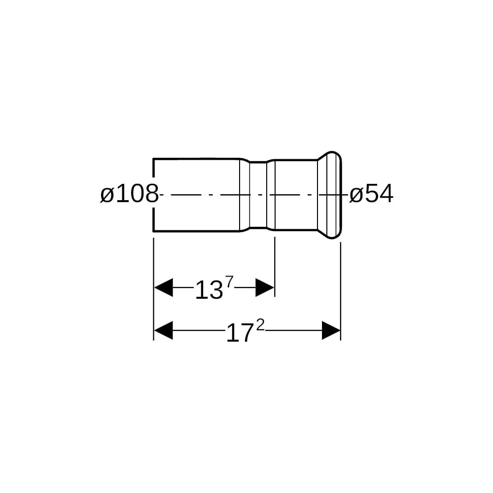 Geberit Mapress C-Stahl Reduktion mit Einschubende d 108mm, d1 54mm... GEBERIT-22345 4024723223450 (Abb. 5)