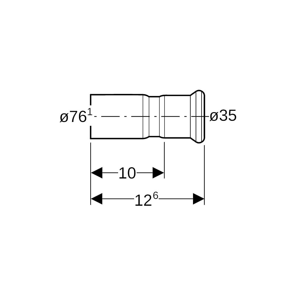 Geberit Mapress Kupfer Reduktion mit Einschubende d 76,1mm, d1 35mm... GEBERIT-62329 4024723623298 (Abb. 5)