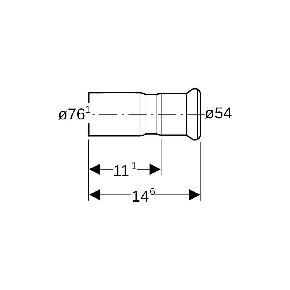 Geberit Mapress Kupfer Reduktion mit Einschubende d 76,1mm, d1 54mm... GEBERIT-62331 4024723623311 (Abb. 5)