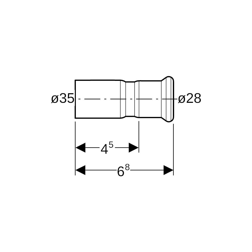 Geberit Mapress Kupfer Reduktion mit Einschubende Gas d 35mm, d1 28mm... GEBERIT-34624 4024723346241 (Abb. 5)
