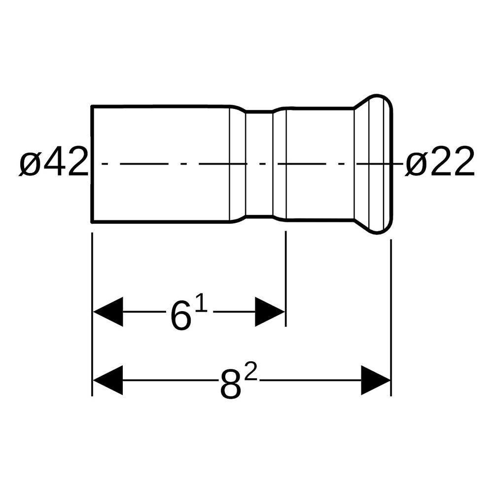 Geberit Reduktion Mapress Therm 42416 gerade, 42x22mm, Edelstahl, Edelstahl, 42416... GEBERIT-42416 4064746039881 (Abb. 6)