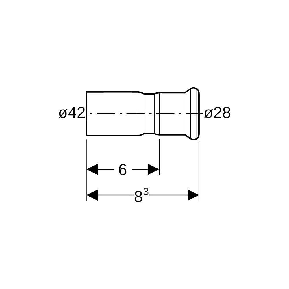 Geberit Mapress Therm Reduktion mit Einschubende d 42mm, d1 28mm... GEBERIT-42417 4064746039911 (Abb. 4)