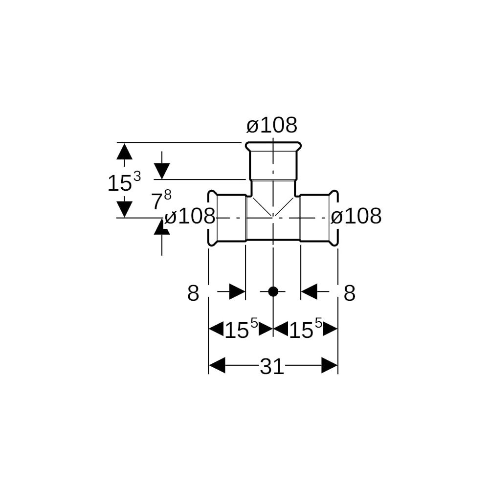Geberit Mapress Edelstahl T-Stück egal d 108mm... GEBERIT-31011 4024723310112 (Abb. 5)