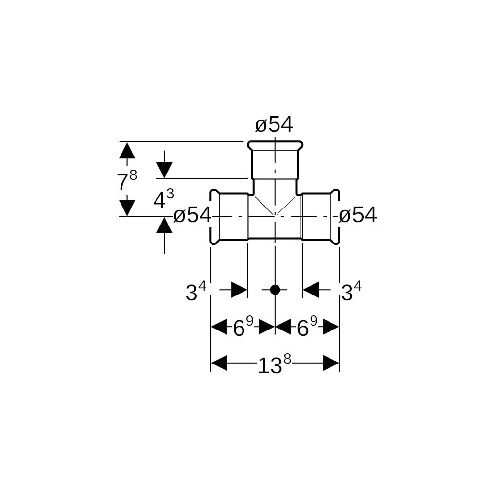 Geberit Mapress Kupfer T-Stück egal Außendurchmesser, 54mm... GEBERIT-61008 4024723610083 (Abb. 5)