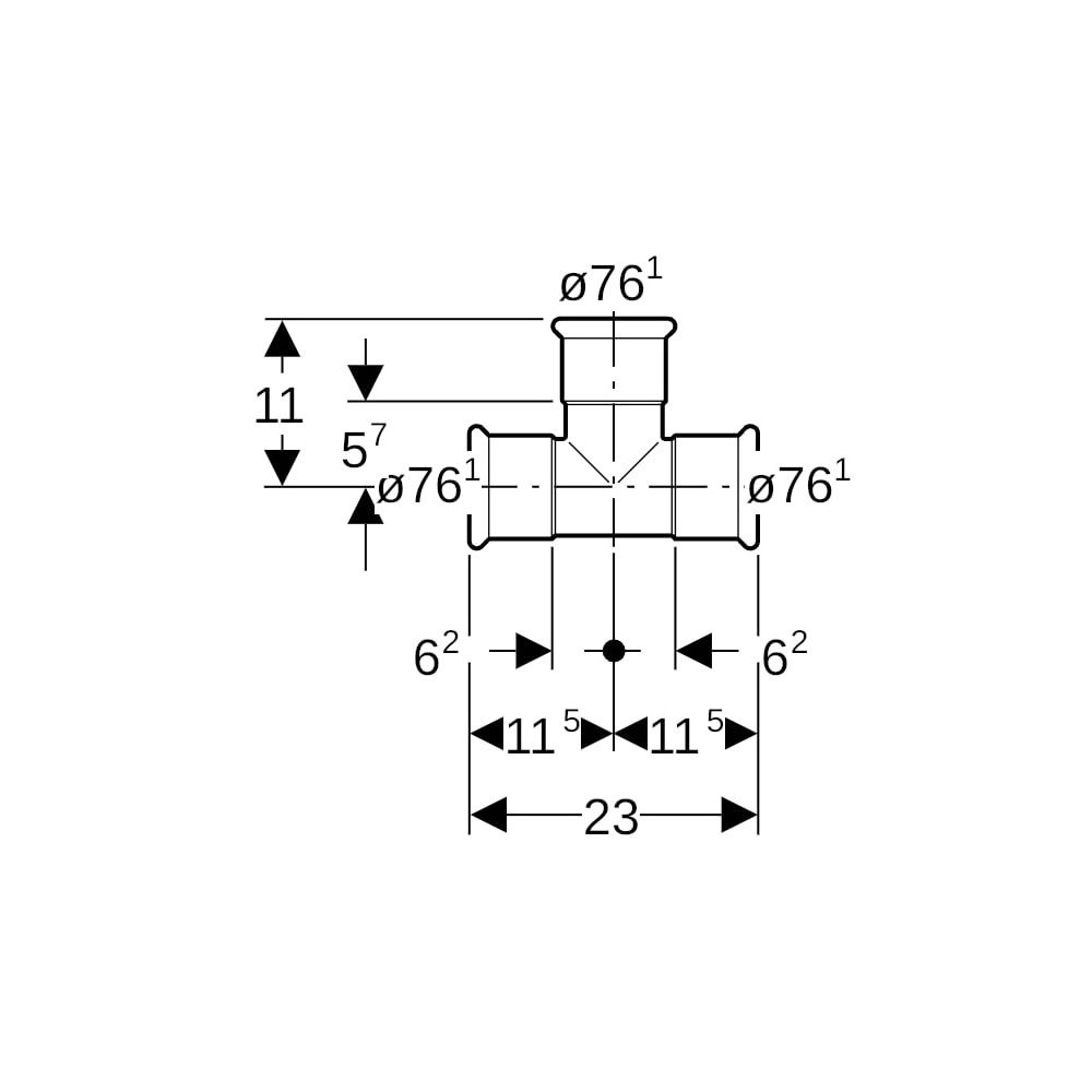 Geberit Mapress Kupfer T-Stück egal Außendurchmesser 76,1mm... GEBERIT-61011 4024723610113 (Abb. 5)