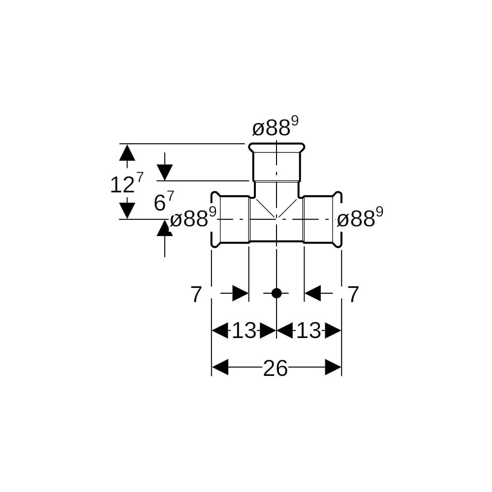 Geberit Mapress Kupfer T-Stück egal Außendurchmesser 88,9mm... GEBERIT-61012 4024723610120 (Abb. 5)