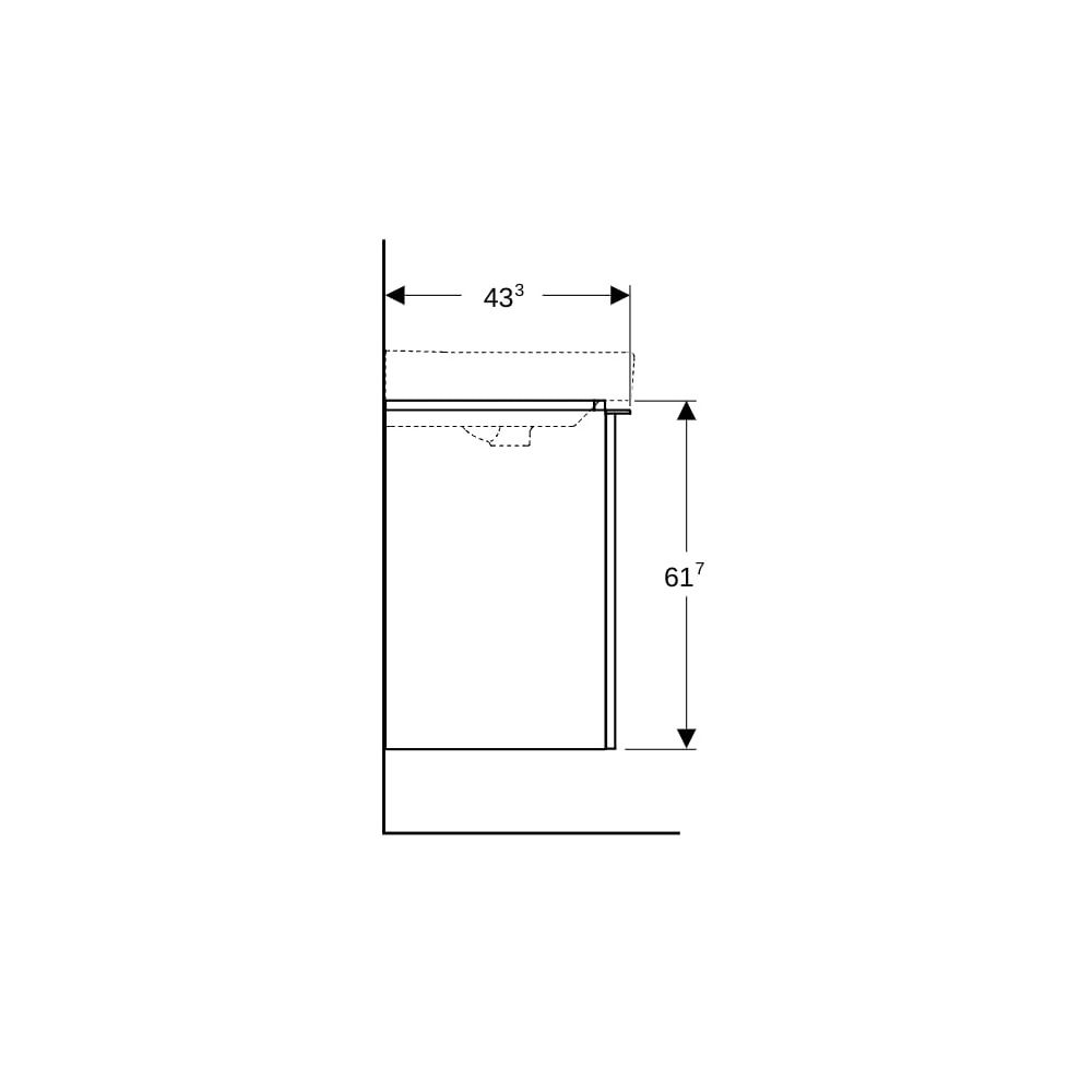 Geberit Smyle Square Unterschrank für Waschtisch, 1 Tür, Anschlag rechts, 53,6x61,7x... GEBERIT-500365JR1 4025416429029 (Abb. 9)