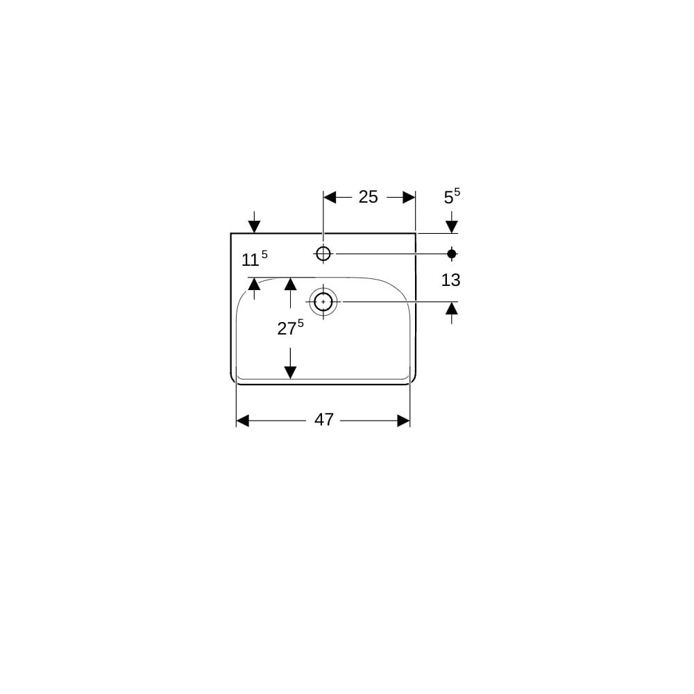 Geberit Smyle Square Handwaschbecken, 50x16x41cm, Hahnloch mittig, Überlauf sichtbar... GEBERIT-500256011 4025416437222 (Abb. 7)