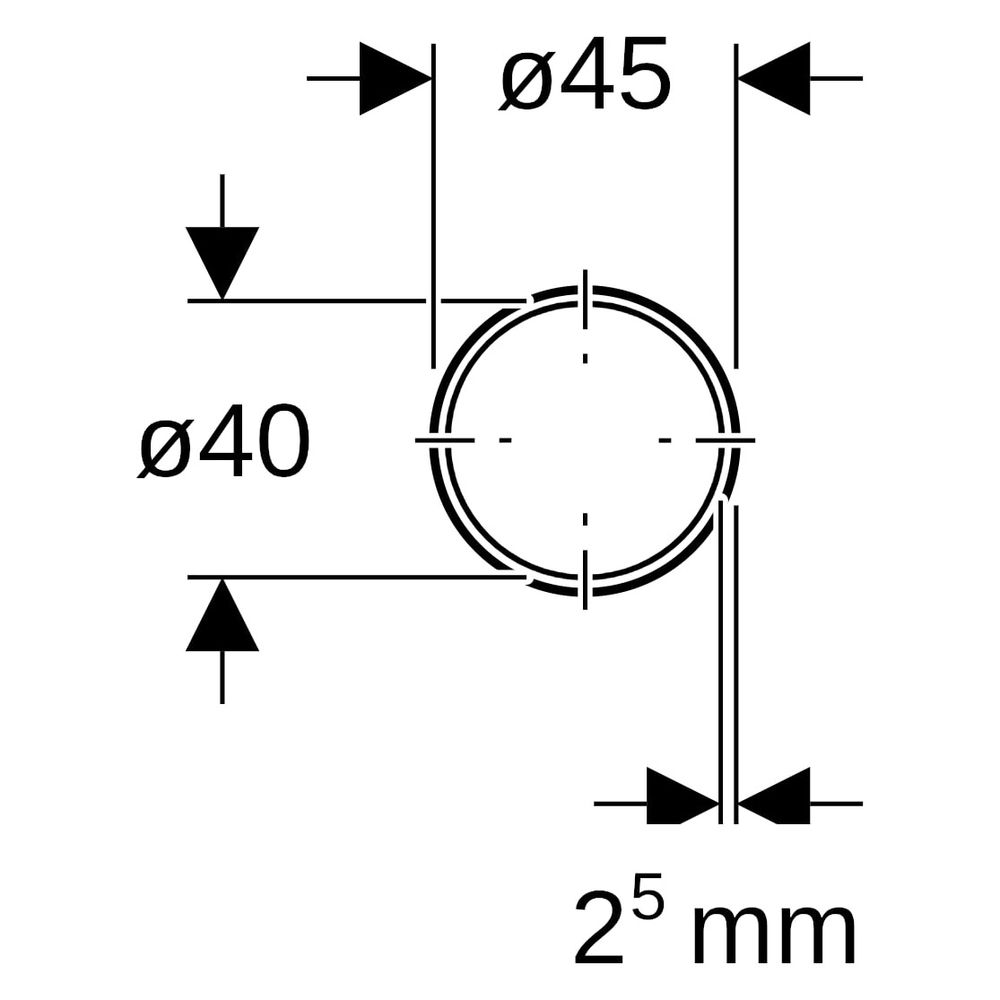 Geberit Spülbogenverlängerung, DN 40, 45mm, 100cm, PE-HD, 152170161... GEBERIT-152170161 4025416139768 (Abb. 8)