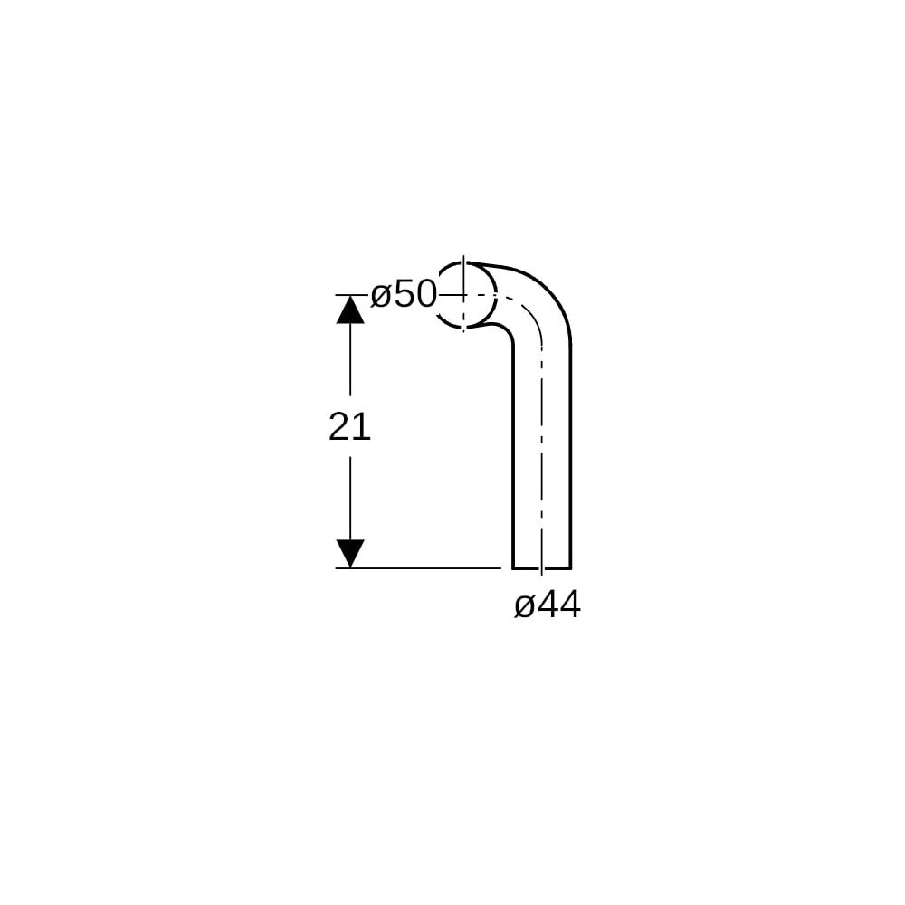 Geberit Spülbogen 90 Grad, 28x21cm, rechts gekröpft, Außendurchmesser 50mm, A 8cm, A... GEBERIT-118113111 4025416007494 (Abb. 6)
