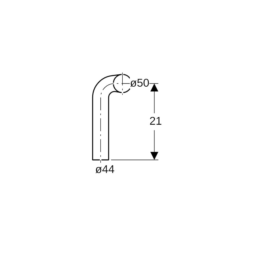 Geberit Spülbogen 90 Grad, 28x21cm, links gekröpft, Außendurchmesser 50mm, A 12cm, A... GEBERIT-118125111 4025416007869 (Abb. 6)