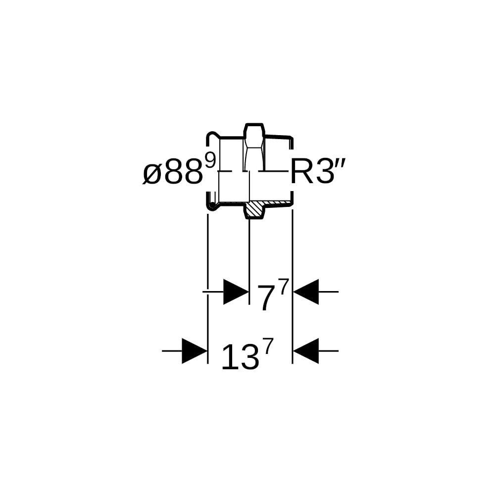Geberit Mapress Edelstahl Übergang mit Außengewinde LABS-frei, d 88.9mm, R 3"... GEBERIT-81724 4024723817246 (Abb. 5)