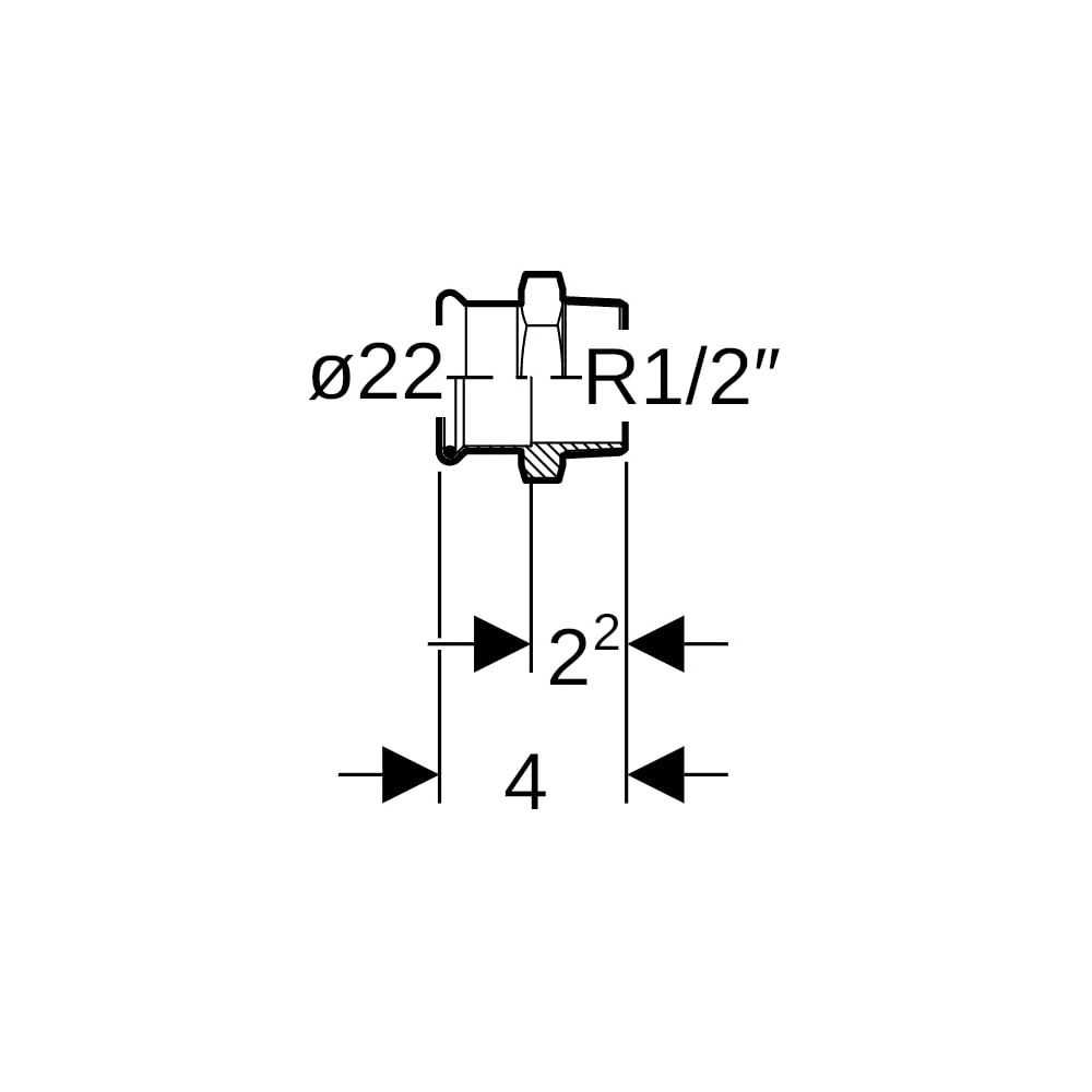 Geberit Mapress C-Stahl Übergang mit Außengewinde d 22mm, R 1/2″... GEBERIT-21715 4024723217152 (Abb. 5)