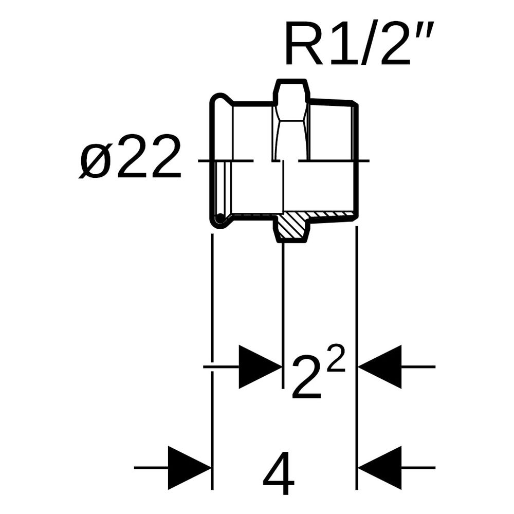 Geberit Mapress C-Stahl Übergang mit Außengewinde D 22mm, R 1/2", 21715... GEBERIT-21715 4024723217152 (Abb. 8)