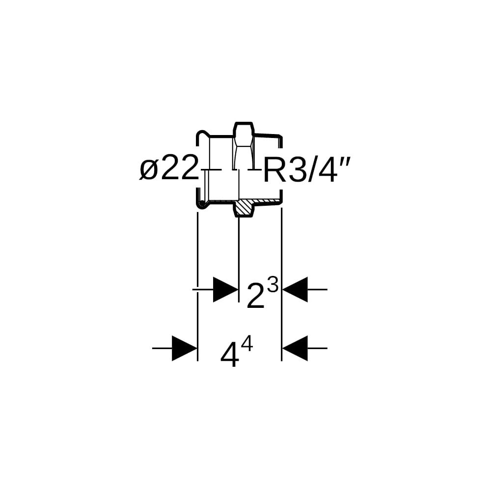 Geberit Mapress C-Stahl Übergang mit Außengewinde d 22mm, R 3/4″... GEBERIT-21707 4024723217077 (Abb. 5)