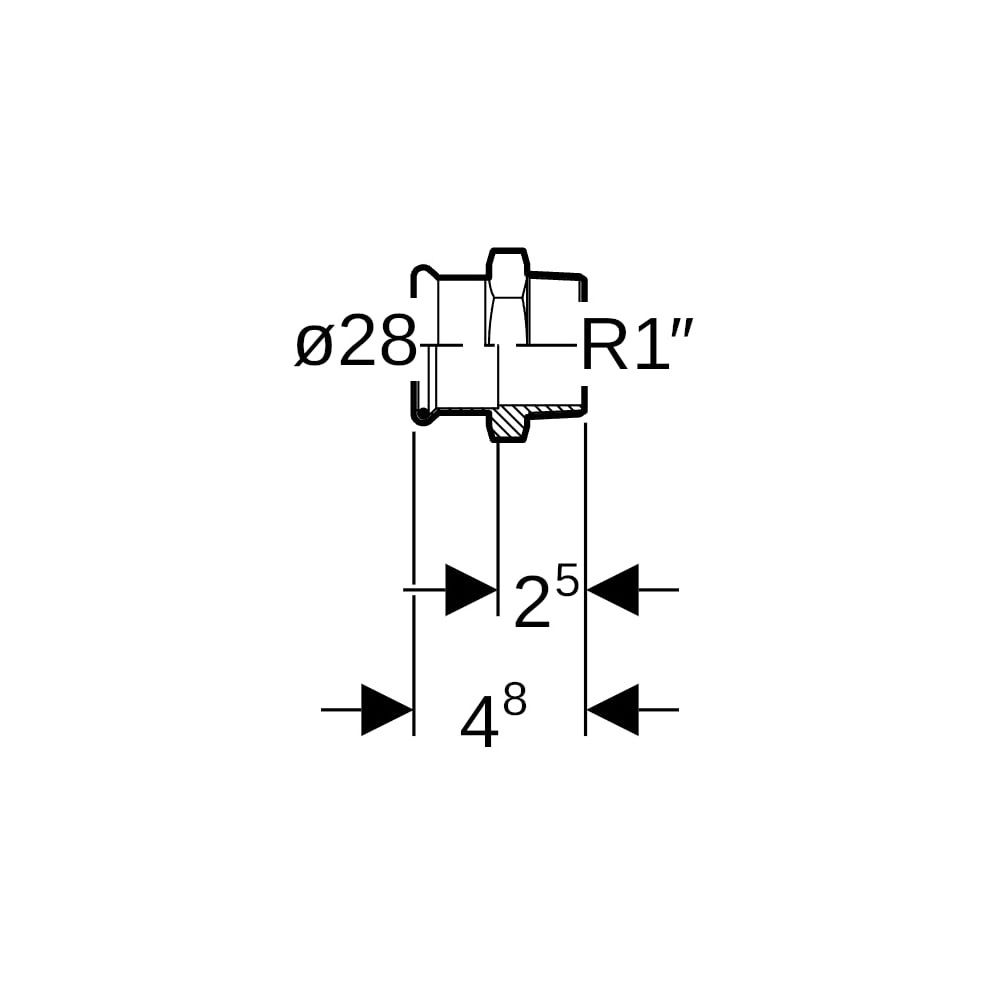 Geberit Mapress C-Stahl Übergang mit Außengewinde d 28mm, R 1″... GEBERIT-21708 4024723217084 (Abb. 5)