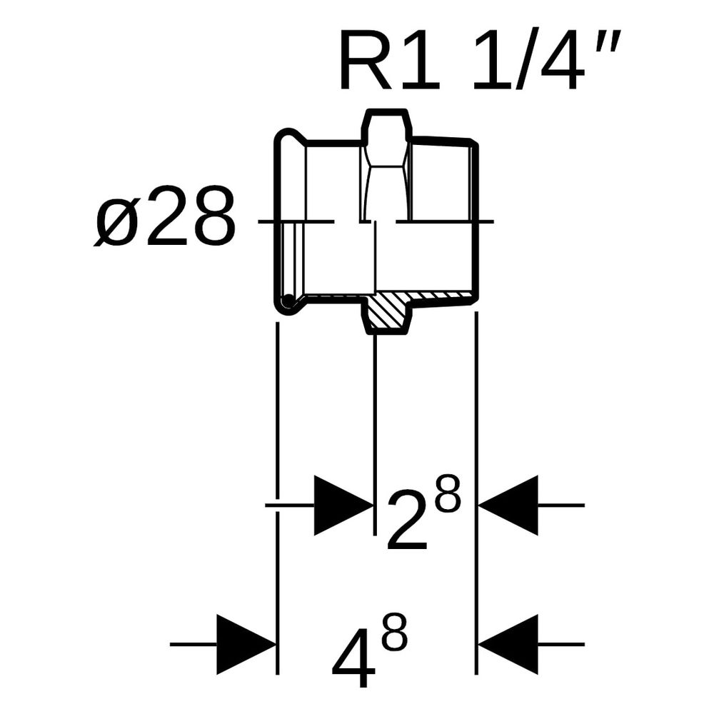 Geberit Mapress C-Stahl Übergang mit Außengewinde D 28mm, R 1 1/4", 21727... GEBERIT-21727 4024723217275 (Abb. 8)