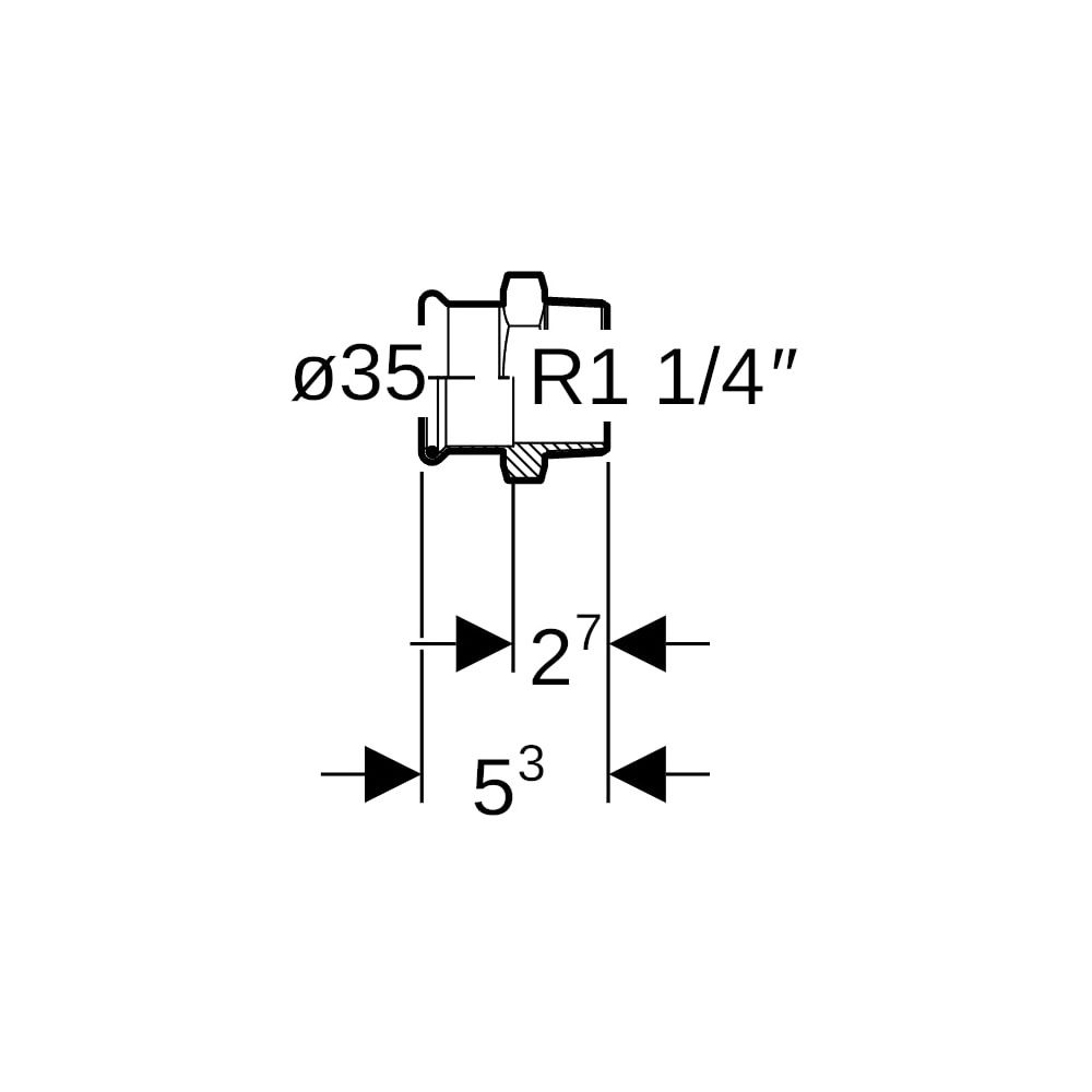 Geberit Mapress C-Stahl Übergang mit Außengewinde d 35mm, R 1 1/4″... GEBERIT-21709 4024723217091 (Abb. 5)
