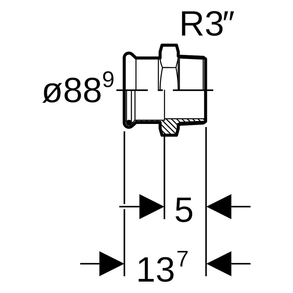 Geberit Mapress C-Stahl Übergang mit Außengewinde D 88,9mm, R 3", 21724... GEBERIT-21724 4024723217244 (Abb. 8)