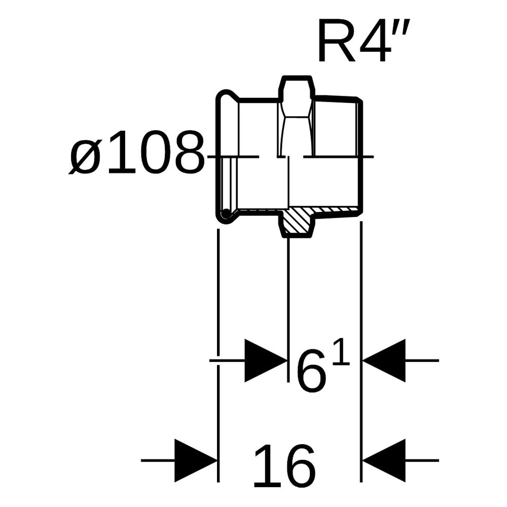 Geberit Mapress C-Stahl Übergang, DN 100, 108mm x R 4", Stahl, verzinkt... GEBERIT-21725 4024723217251 (Abb. 8)