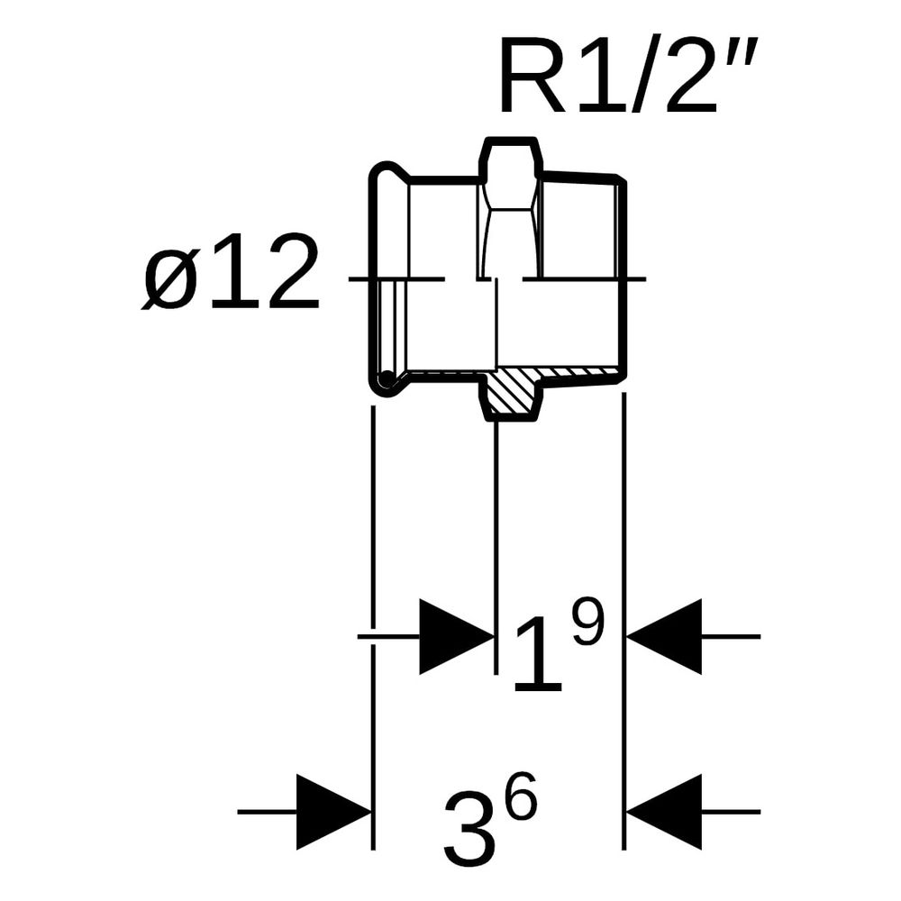 Geberit Mapress Kupfer Übergang mit Außengewinde, D 12mm, R 1/2", Rotguss bleifrei... GEBERIT-61745 4024723617457 (Abb. 8)