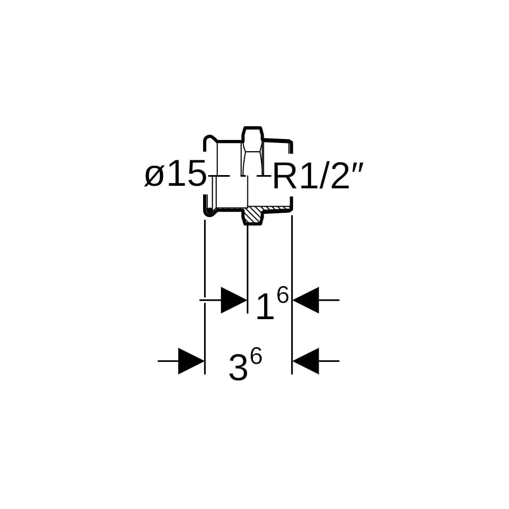 Geberit Mapress Kupfer Übergang mit Außengewinde, d 15mm, R 1/2″, Rotguss bleifrei... GEBERIT-61703 4024723617037 (Abb. 5)