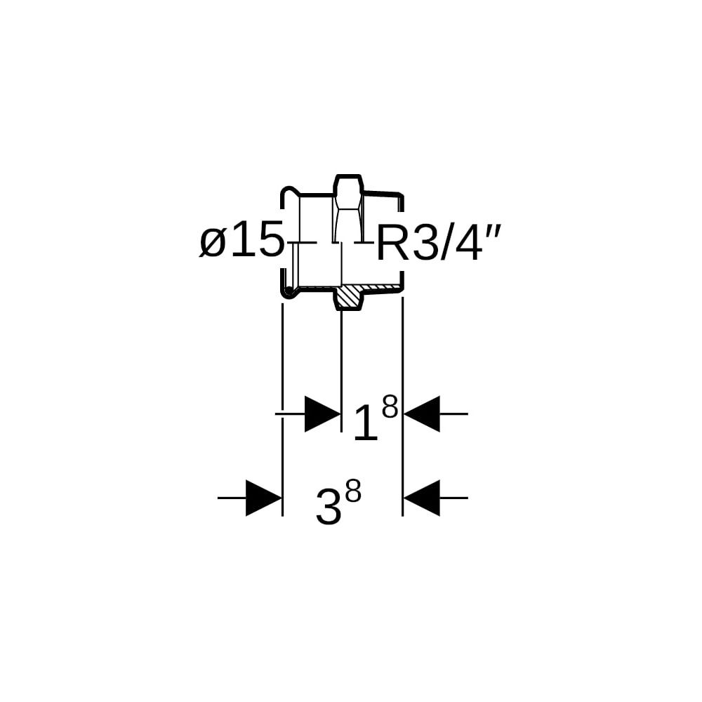 Geberit Mapress Kupfer Übergang mit Außengewinde, d 15mm, R 3/4″, Rotguss bleifrei... GEBERIT-61714 4024723617143 (Abb. 5)