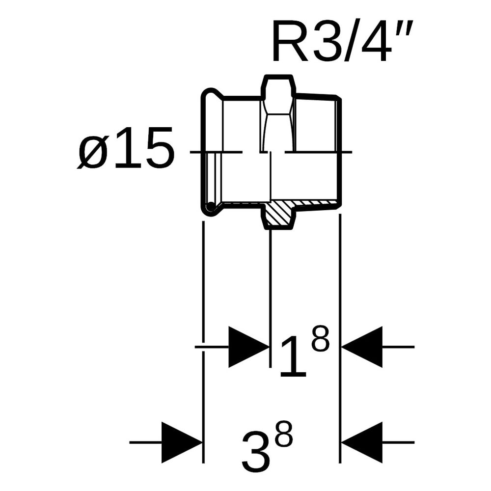 Geberit Mapress Kupfer Übergang mit Außengewinde, D 15mm, R 3/4", Rotguss bleifrei... GEBERIT-61714 4024723617143 (Abb. 8)