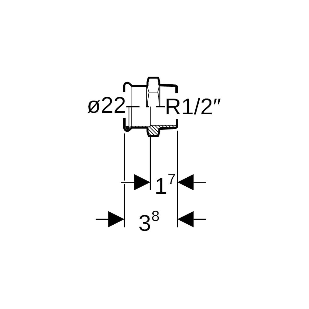 Geberit Mapress Kupfer Übergang mit Außengewinde, d 22mm, R 1/2″, Rotguss bleifrei... GEBERIT-61715 4024723617150 (Abb. 5)