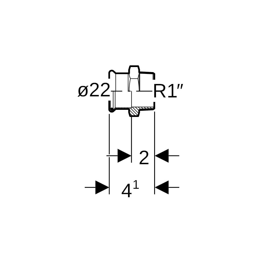 Geberit Mapress Kupfer Übergang mit Außengewinde, d 22mm, R 1″, Rotguss bleifrei... GEBERIT-61716 4024723617167 (Abb. 5)