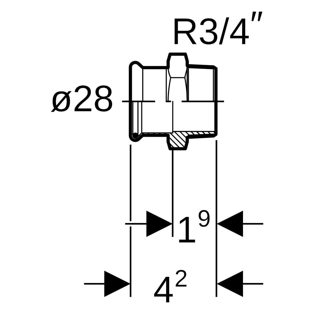 Geberit Mapress Kupfer Übergang mit Außengewinde, D 28mm, R 3/4", Rotguss bleifrei... GEBERIT-61717 4024723617174 (Abb. 8)