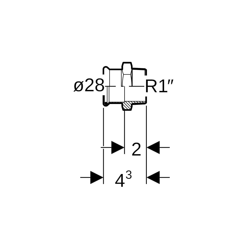 Geberit Mapress Kupfer Übergang mit Außengewinde, d 28mm, R 1″, Rotguss bleifrei... GEBERIT-61708 4024723617082 (Abb. 5)