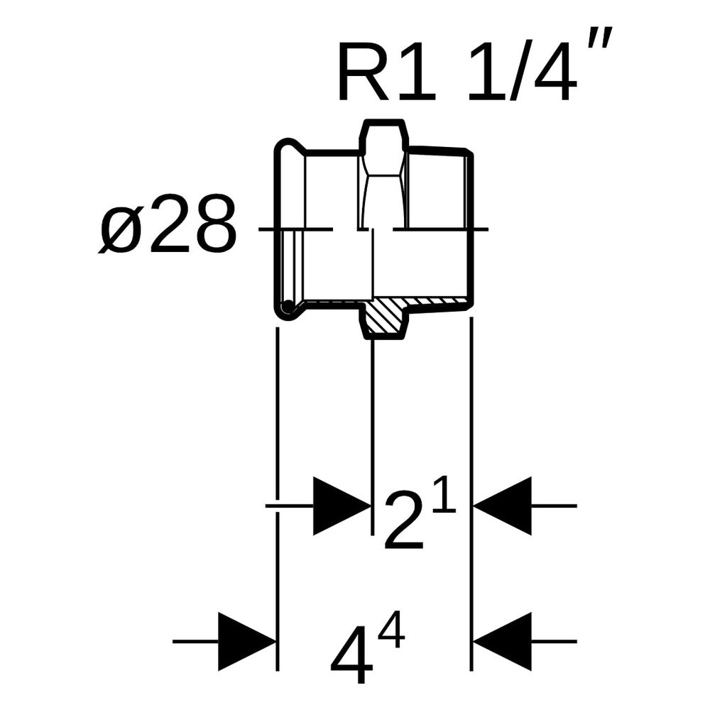 Geberit Mapress Kupfer Übergang mit Außengewinde, D 28mm, R 1 1/4", Rotguss bleifrei... GEBERIT-61718 4024723617181 (Abb. 8)