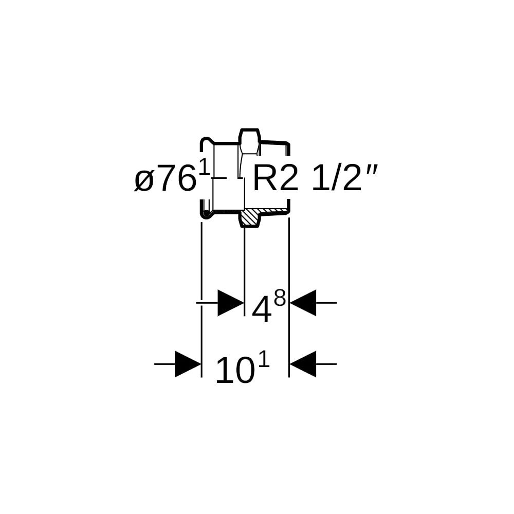 Geberit Mapress Kupfer Übergang mit Außengewinde, d 76,1mm, R 2 1/2″, Rotguss bleifrei... GEBERIT-61732 4024723617327 (Abb. 5)