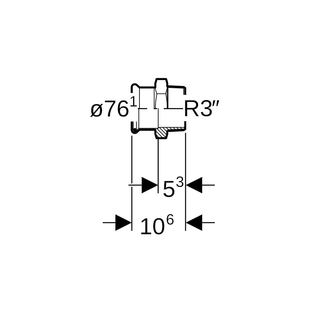 Geberit Mapress Kupfer Übergang mit Außengewinde, d 76,1mm, R 3″, Rotguss bleifrei... GEBERIT-61733 4024723617334 (Abb. 5)