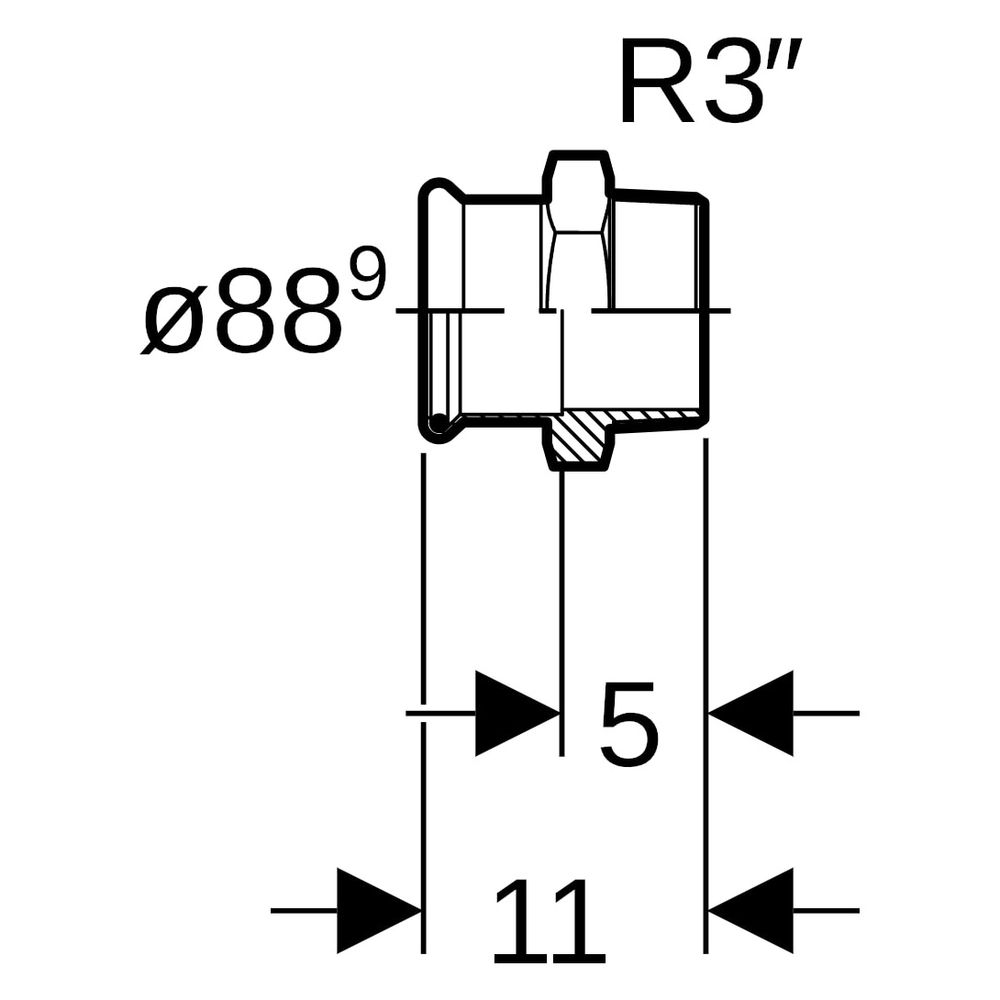 Geberit Mapress Kupfer Übergang mit Außengewinde, D 88,9mm, R 3", Rotguss bleifrei... GEBERIT-61734 4024723617341 (Abb. 8)