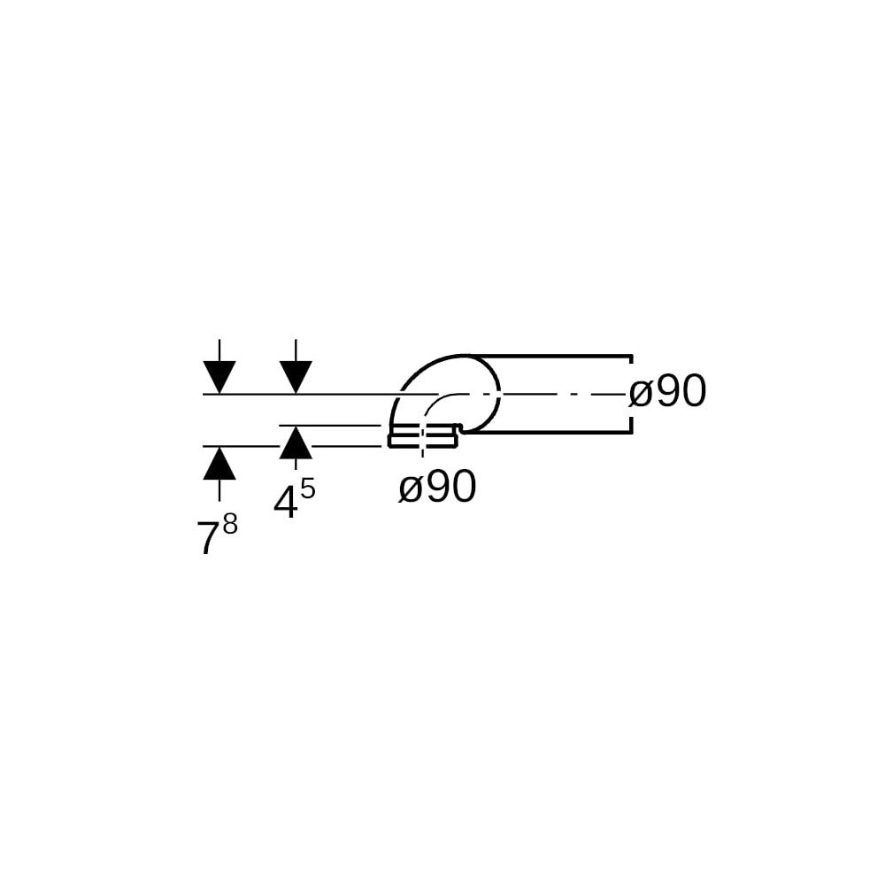 Geberit PE Anschlussbogen 90 Grad für Wand-WC, links gekröpft, mit Erweiterung Außen... GEBERIT-366913161 4025416030270 (Abb. 6)