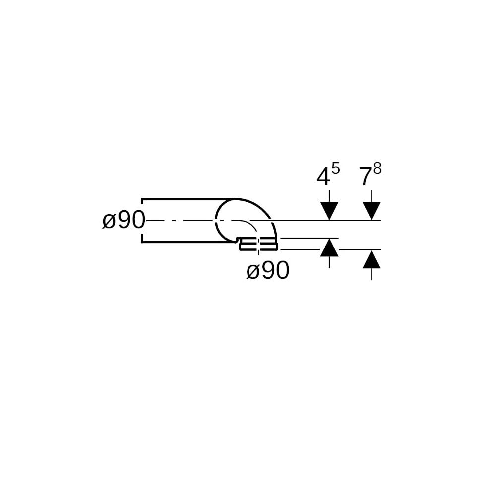 Geberit PE Anschlussbogen 90 Grad für Wand-WC, rechts gekröpft, mit Erweiterung Auße... GEBERIT-366914161 4025416030287 (Abb. 6)