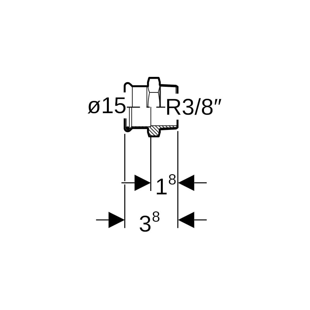 Geberit Mapress Therm Übergang mit Außengewinde d 15mm, R 3/8″... GEBERIT-41726 4025410096357 (Abb. 4)
