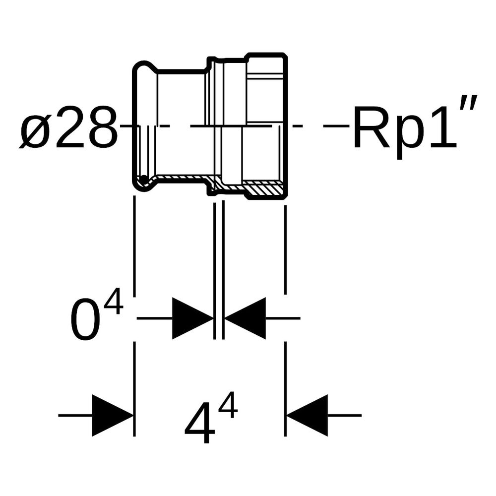 Geberit Mapress Edelstahl Übergang mit Innengewinde D 28mm, Rp 1", 31809... GEBERIT-31809 4024723318095 (Abb. 7)