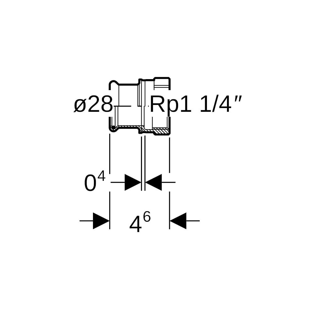 Geberit Mapress Edelstahl Übergang mit Innengewinde LABS-frei, d 28mm, Rp 1 1/4"... GEBERIT-81825 4024723818250 (Abb. 5)