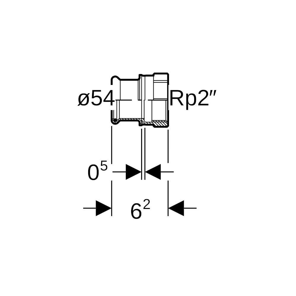 Geberit Mapress C-Stahl Übergang mit Innengewinde d 54mm, Rp 2″... GEBERIT-21818 4024723218180 (Abb. 5)