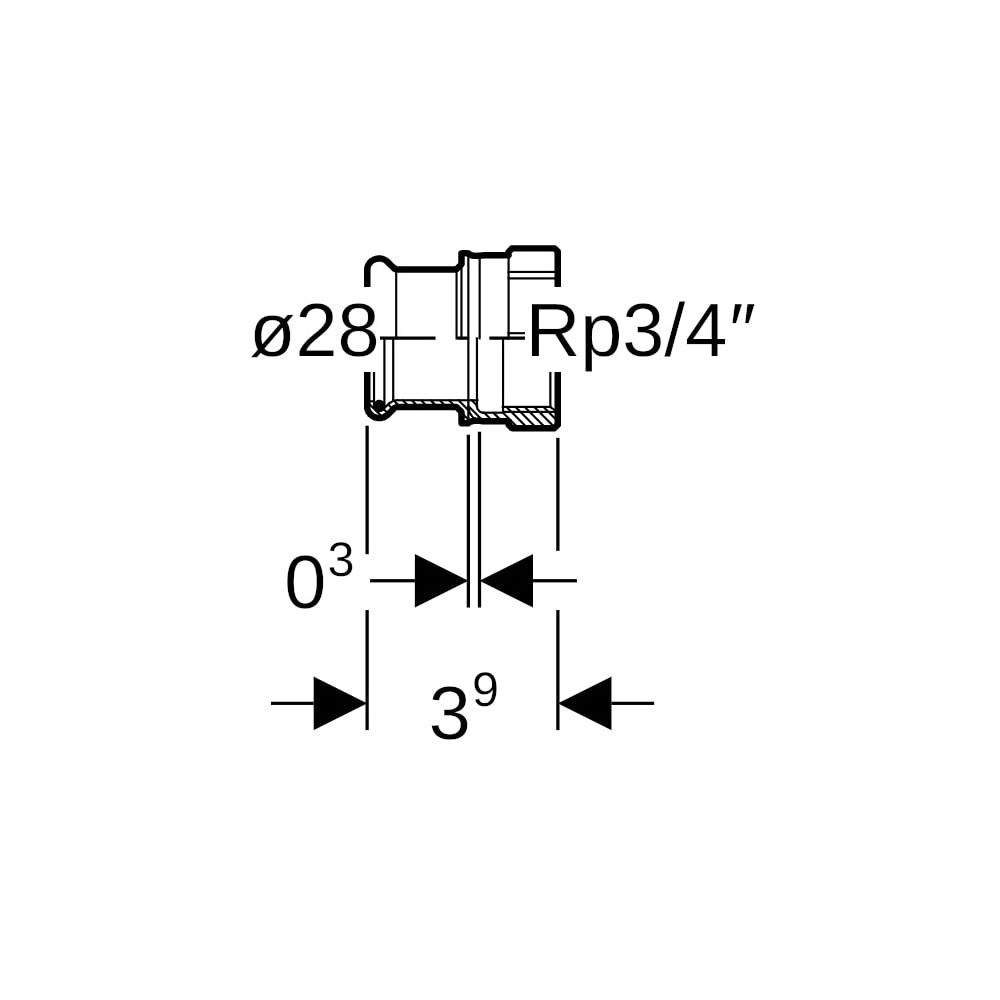 Geberit Mapress Therm Übergang mit Innengewinde d 28mm, Rp 3/4″... GEBERIT-41819 4025410096463 (Abb. 4)