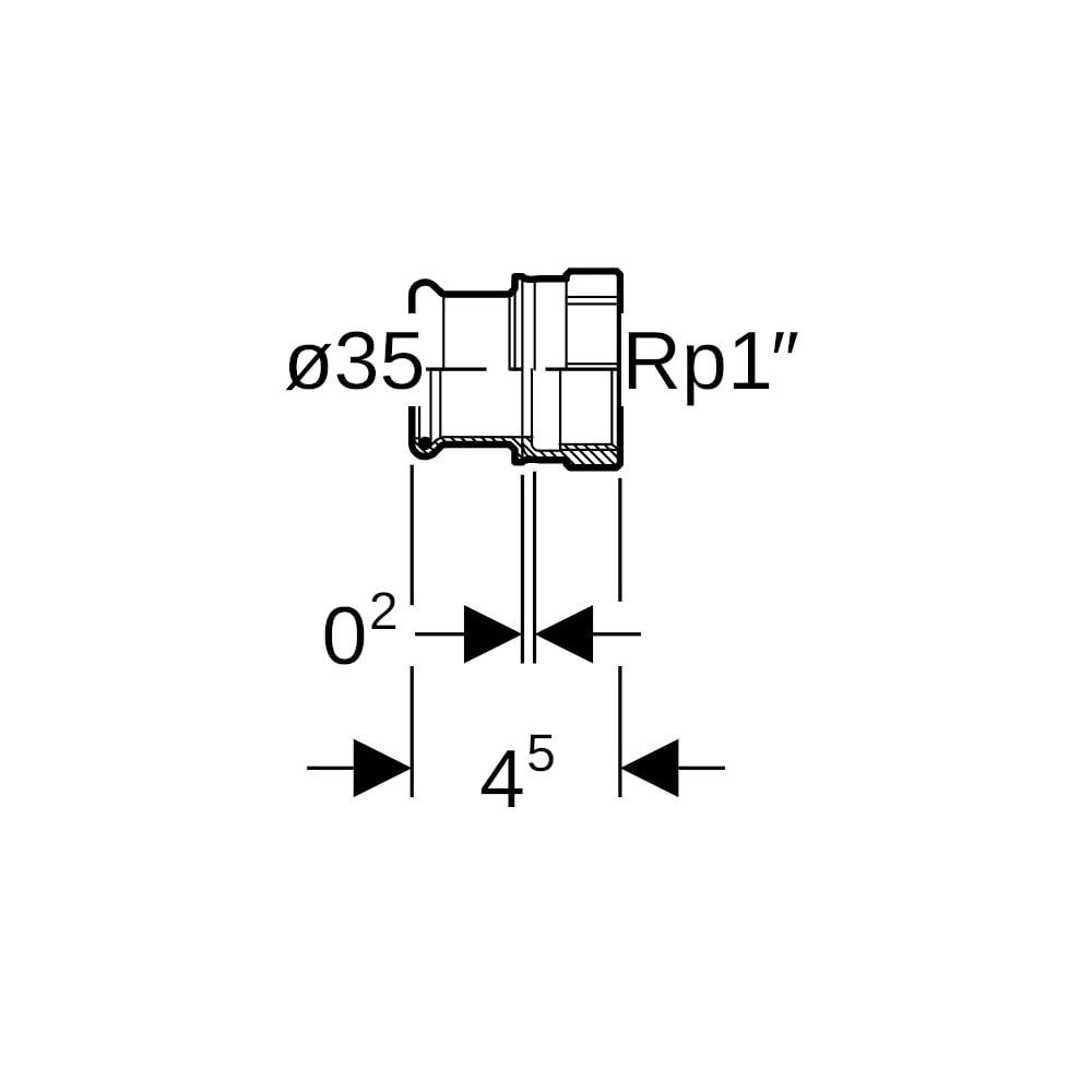 Geberit Mapress Therm Übergang mit Innengewinde d 35mm, Rp 1″... GEBERIT-41820 4025410096470 (Abb. 4)