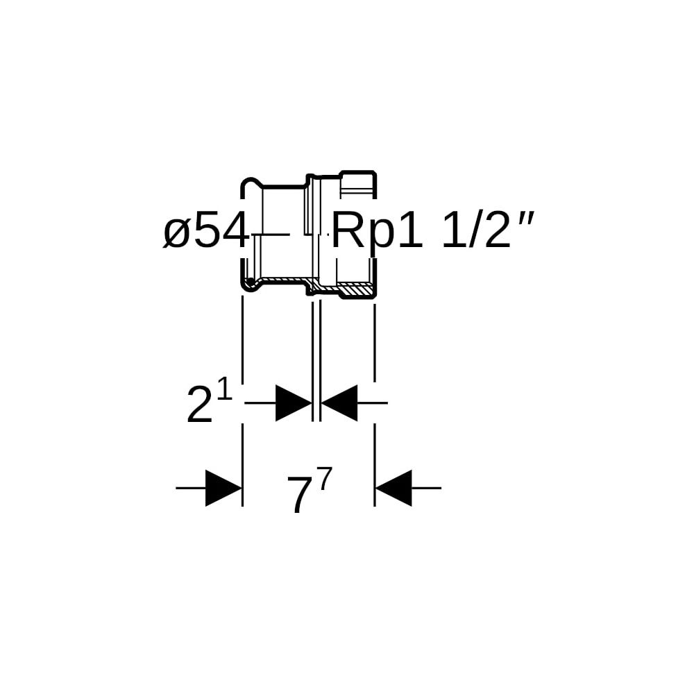 Geberit Mapress Therm Übergang mit Innengewinde D 54mm, Rp 1 1/2", 41822... GEBERIT-41822 4064746040689 (Abb. 4)