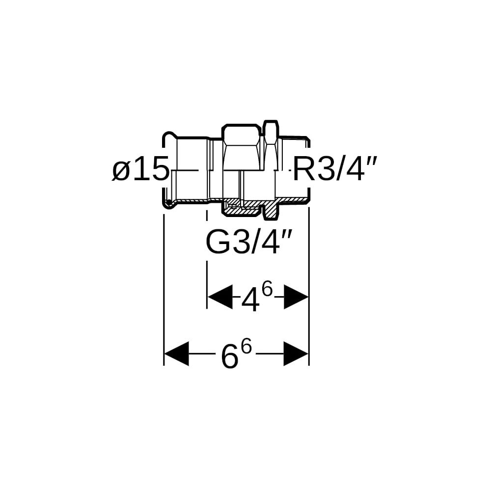 Geberit Mapress Edelstahl Übergangsverschraubung mit Außengewinde d 15mm, R 3/4″... GEBERIT-35331 4024723353317 (Abb. 5)