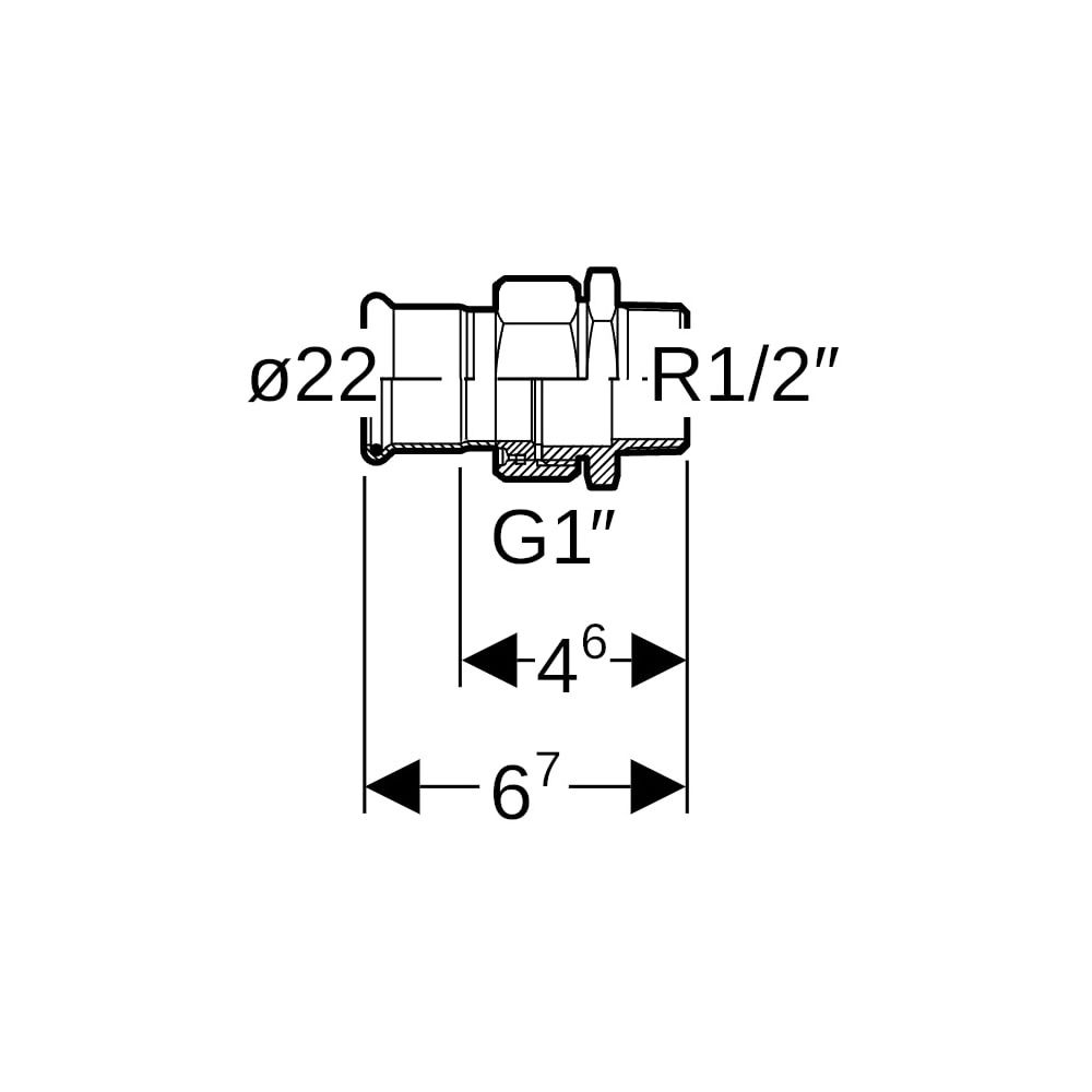 Geberit Mapress Edelstahl Übergangsverschraubung mit Außengewinde d 22mm, R 1/2″... GEBERIT-35334 4024723353348 (Abb. 5)