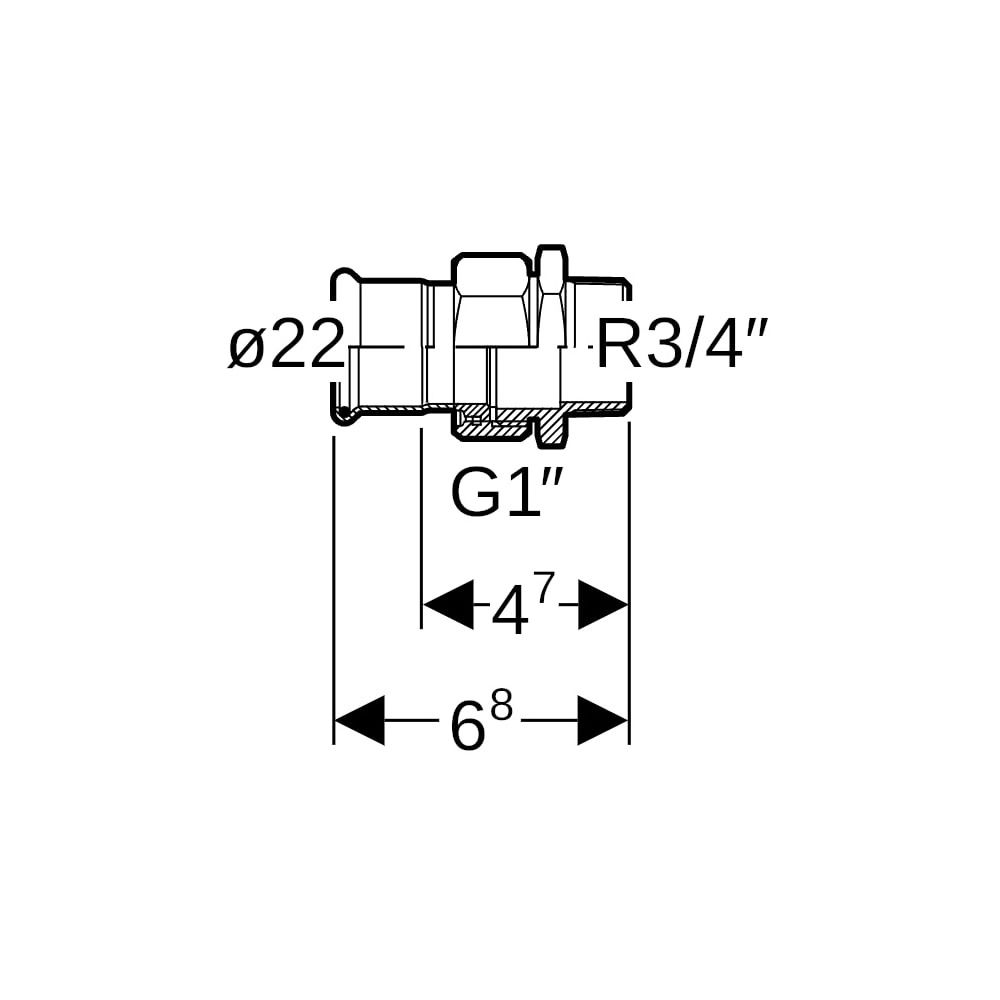 Geberit Mapress Edelstahl Übergangsverschraubung mit Außengewinde d 22mm, R 3/4″... GEBERIT-35335 4024723353355 (Abb. 5)