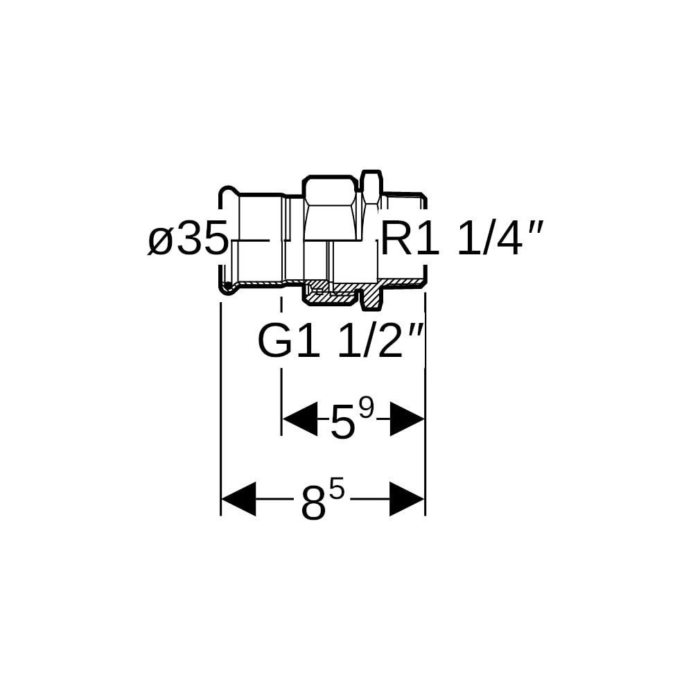 Geberit Mapress Edelstahl Übergangsverschraubung mit Außengewinde, Überwurfmutter aus Cr... GEBERIT-85368 4024723853688 (Abb. 5)